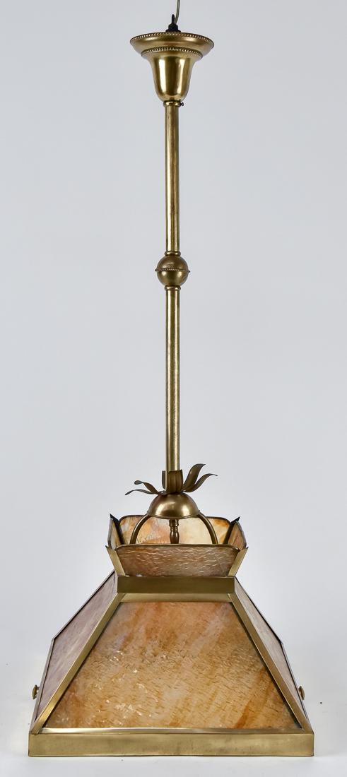 Arts & Crafts Slag Glass Hanging Lamp (1 of 11)