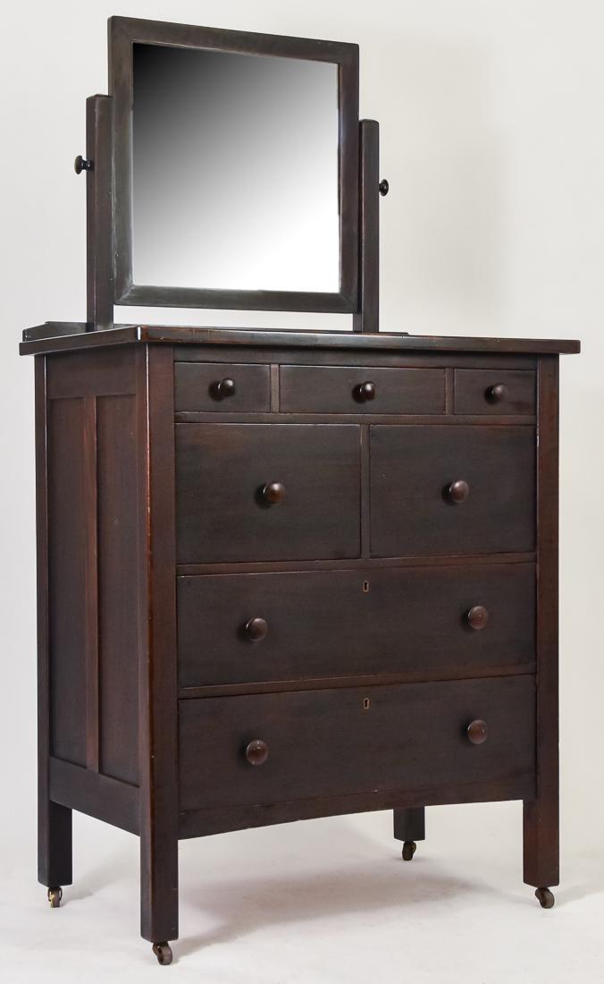 Arts & Crafts Michigan Hi-Chest W/Mirror (1 of 9)