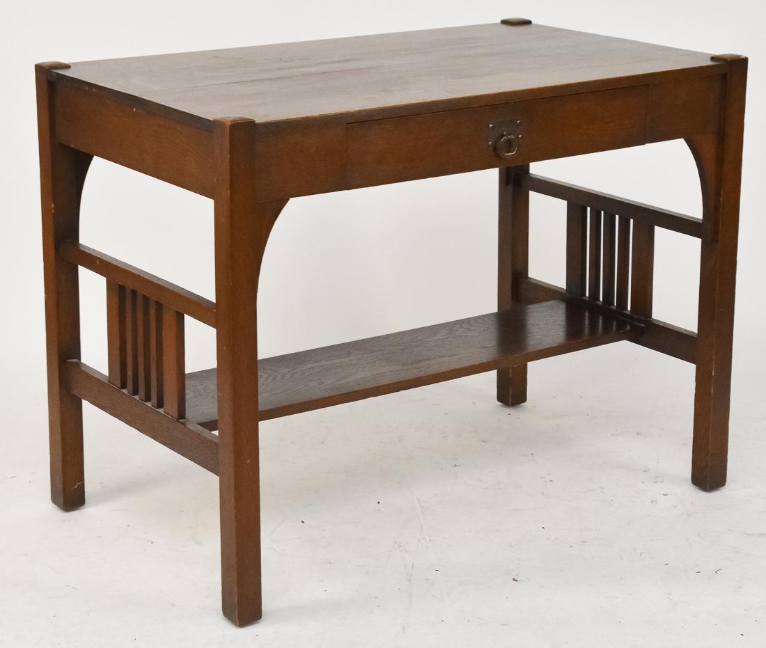 Arts & Crafts Mission Spindled Library Table (1 of 6)