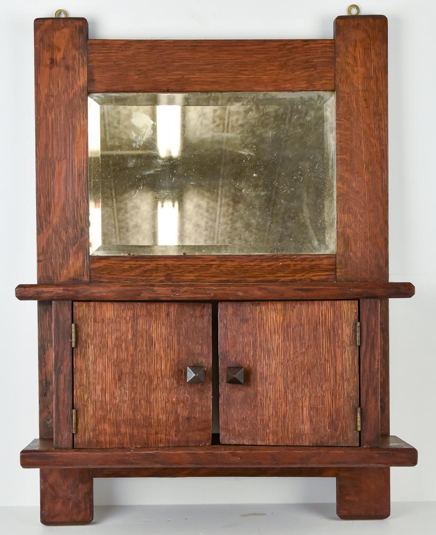 Arts & Crafts Hanging Oak Shaving Cabinet (1 of 8)