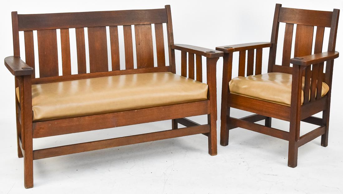 Harden Oak Settee & Arm Chair (1 of 12)