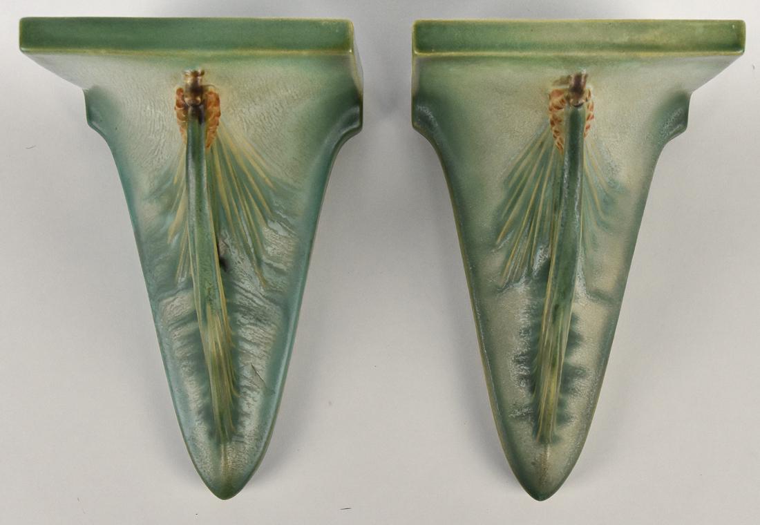 Pair Scarce Roseville Pinecone Wall Shelves (1 of 7)