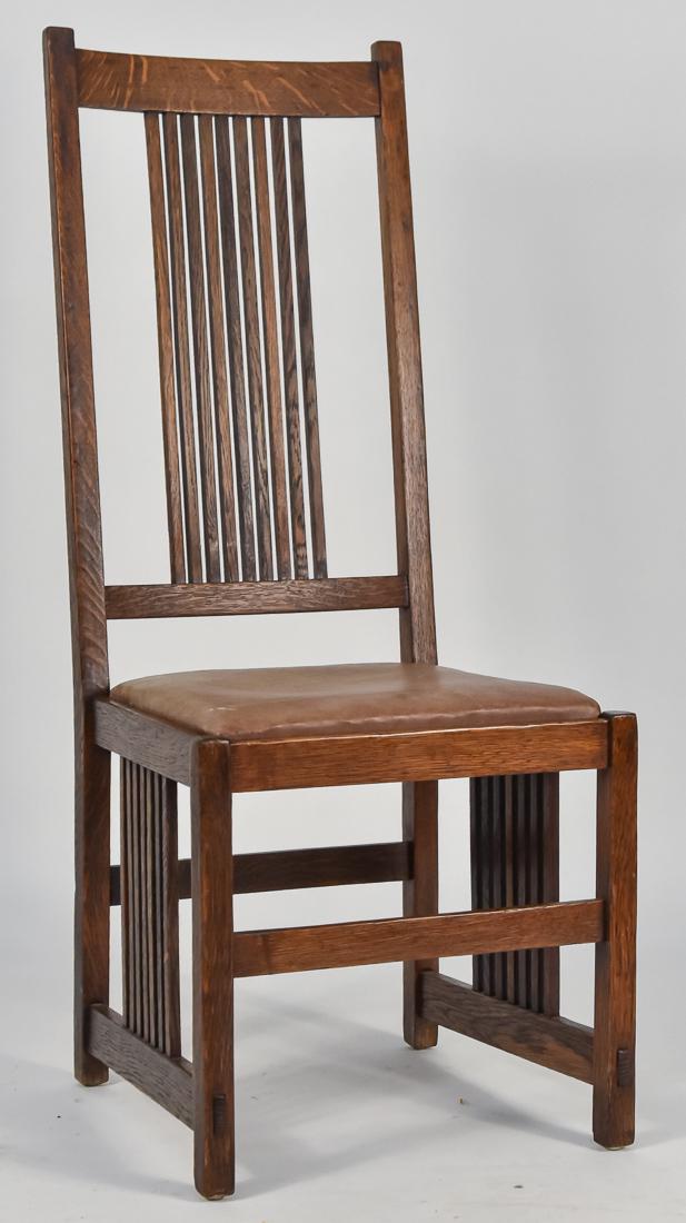 Gustav Stickley Tall Back Spindled Side Chair (1 of 9)