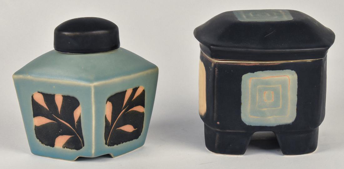 Two Ceramic Covered Jars by Donna Polseno. (1 of 14)