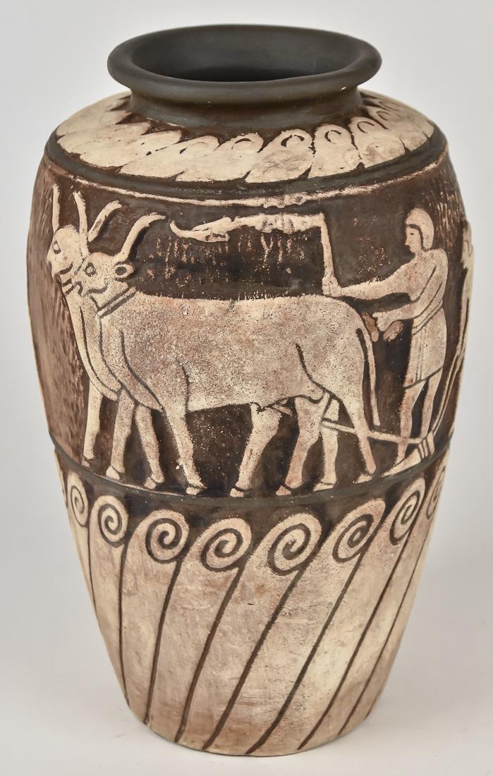 Weller Burntwood Egyptian Vase (1 of 6)