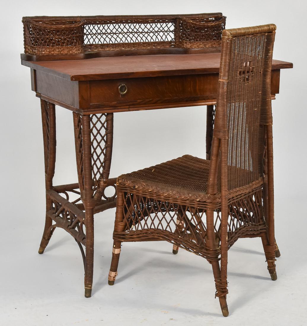 Wicker Desk & Chair (1 of 14)