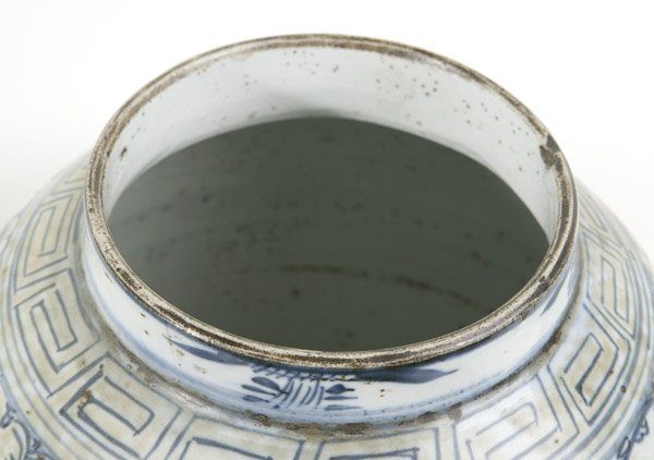 TWO CHINESE EXPORT BLUE & WHITE PORCELAIN COVERED J - 6