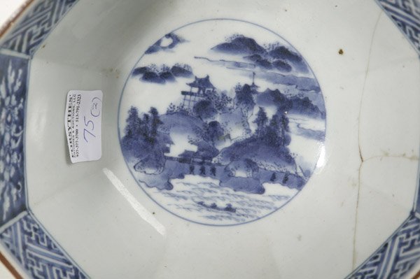 EARLY TIN GLAZED BOWL PLUS CHINESE EXPORT BOWL - 7