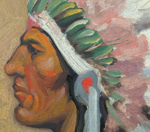 TWO EARLY 20TH CENTURY INDIAN OIL PAINTINGS - 3