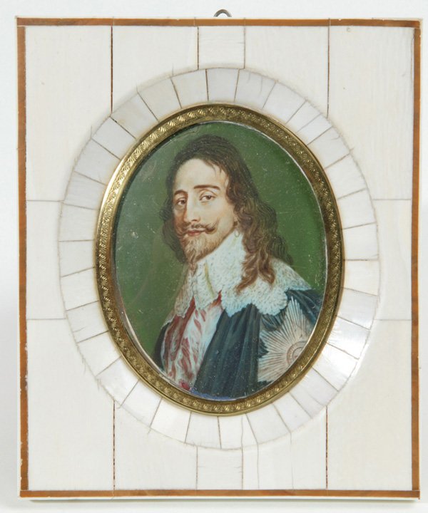 MINIATURE PAINTING ON IVORY OF CHARLES I