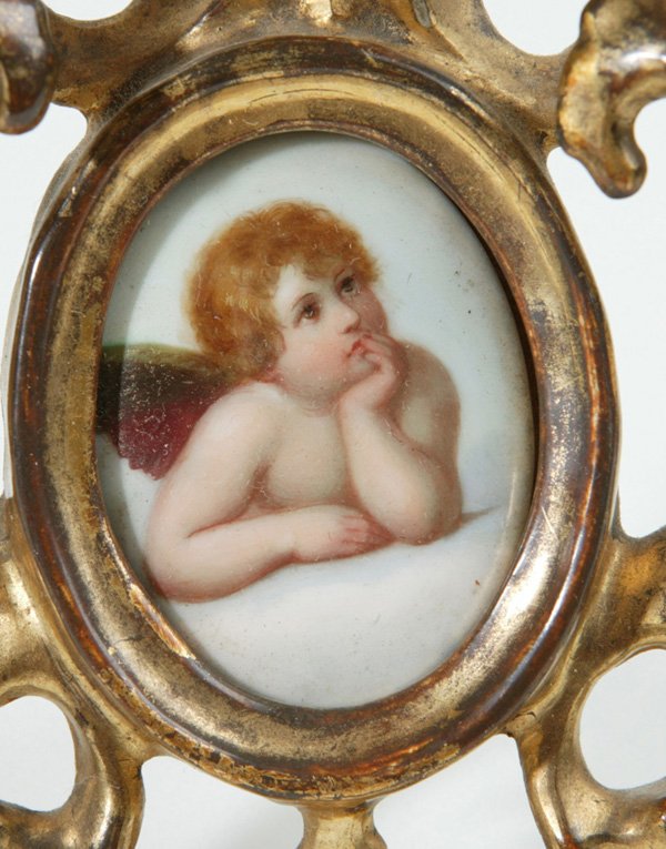 MINIATURE PAINTING ON PORCELAIN OF CUPID - 2