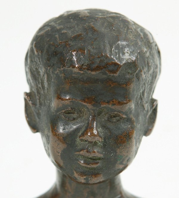 BRONZE BUST OF YOUNG BOY - 3