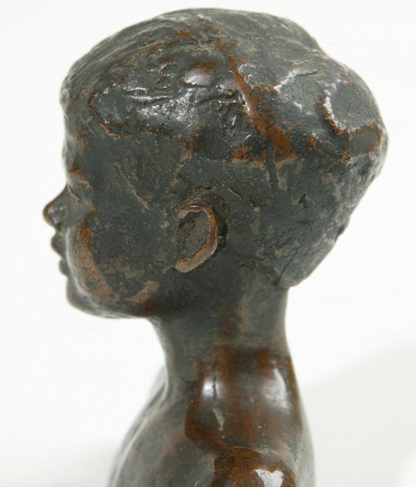 BRONZE BUST OF YOUNG BOY - 5