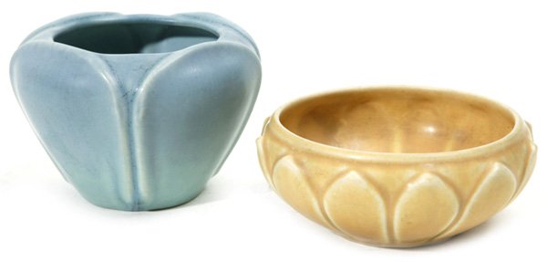 2 ROOKWOOD ARTS & CRAFTS MAT GLAZE BOWLS