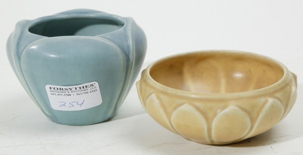 2 ROOKWOOD ARTS & CRAFTS MAT GLAZE BOWLS - 2