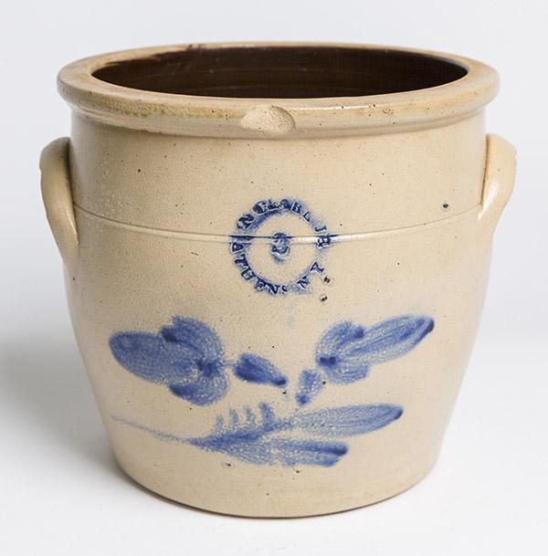 Athens N.Y. Cobalt Blue Decorated Jar (1 of 6)