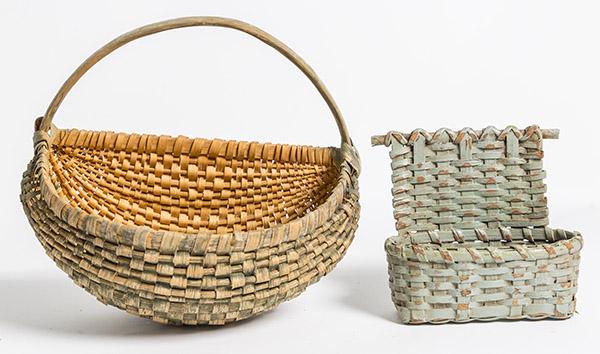 Two Half Baskets With Old Paint (1 of 7)