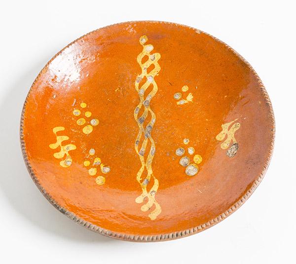 Early American Decorated Redware Plate (1 of 5)