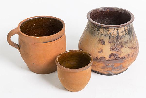 Three Early Redware Jars (1 of 6)
