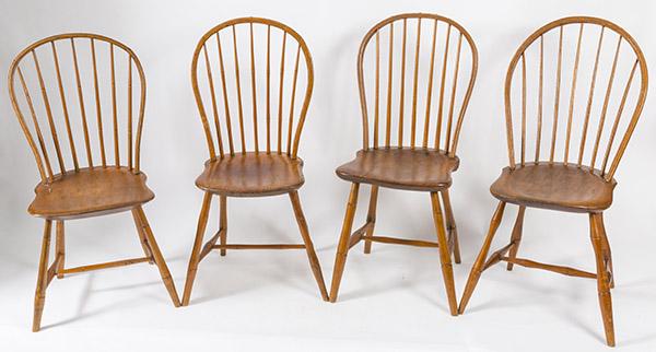 Four Early Bow-Back Windsor Chairs (1 of 8)