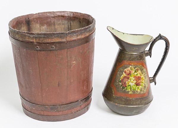 Red Painted Bucket & Tole Pitcher (1 of 8)
