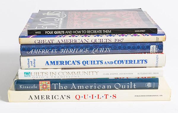 Books on Antique Quilts: Lot of seven including the following titles: Great American Quilts 1987, by Sandra L. O'Brien; plus American Heritage Quilts, edited by Patricia Wilens, 1991; plus American Quilts and Coverlets, by C.