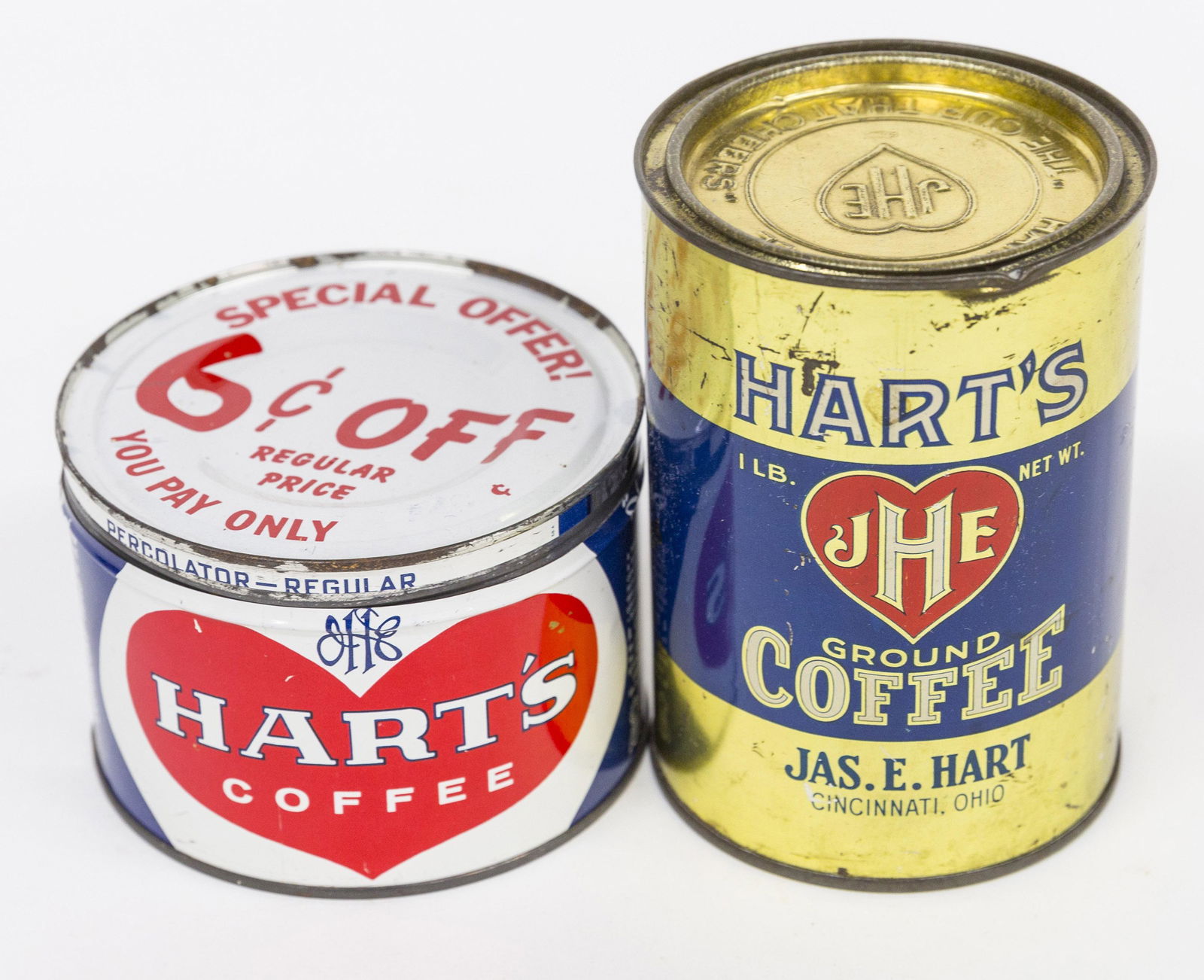 Two Hart's Coffee Tin Cans (1 of 6)
