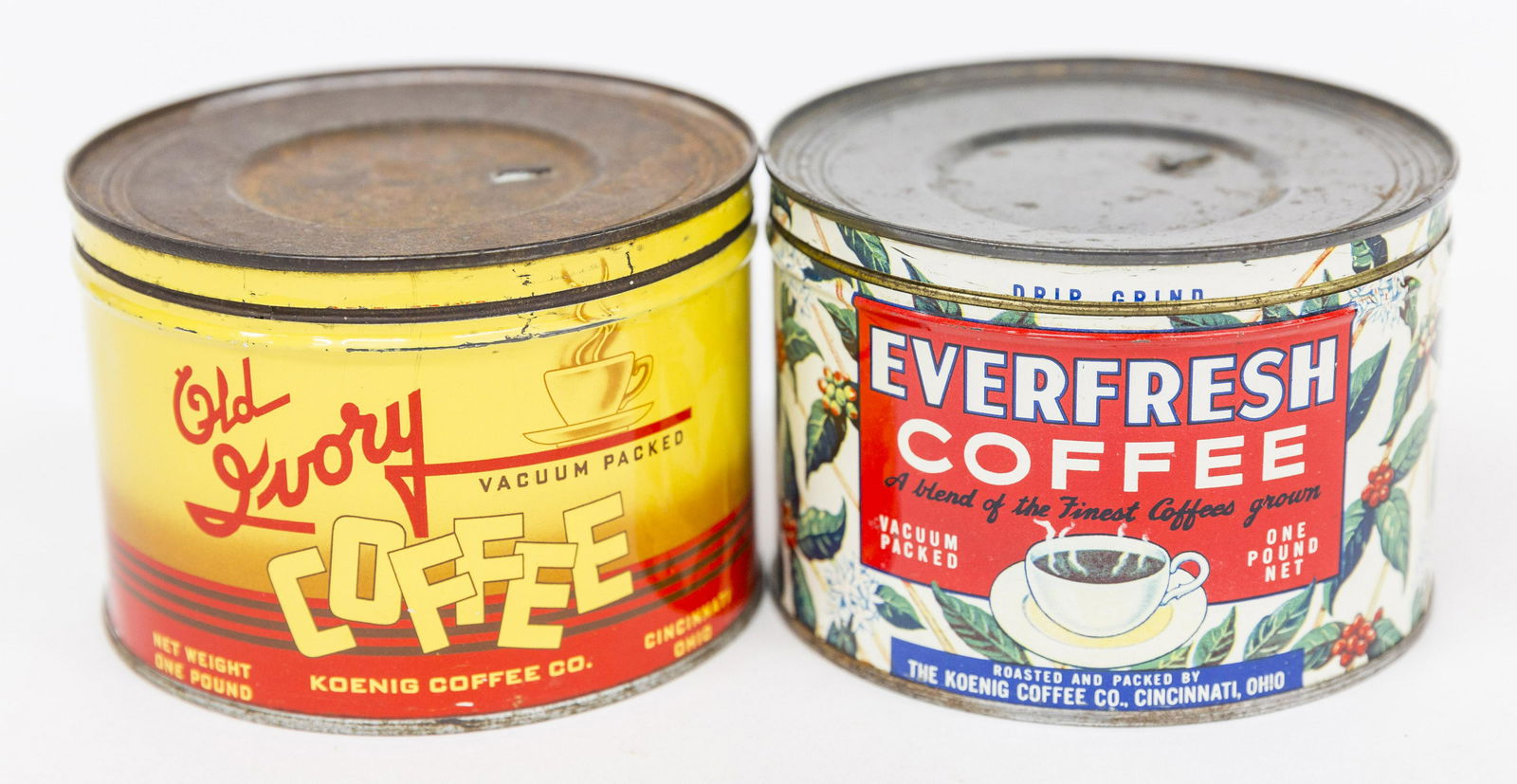 Everfresh & Old Ivory Coffee Tin Cans (1 of 5)