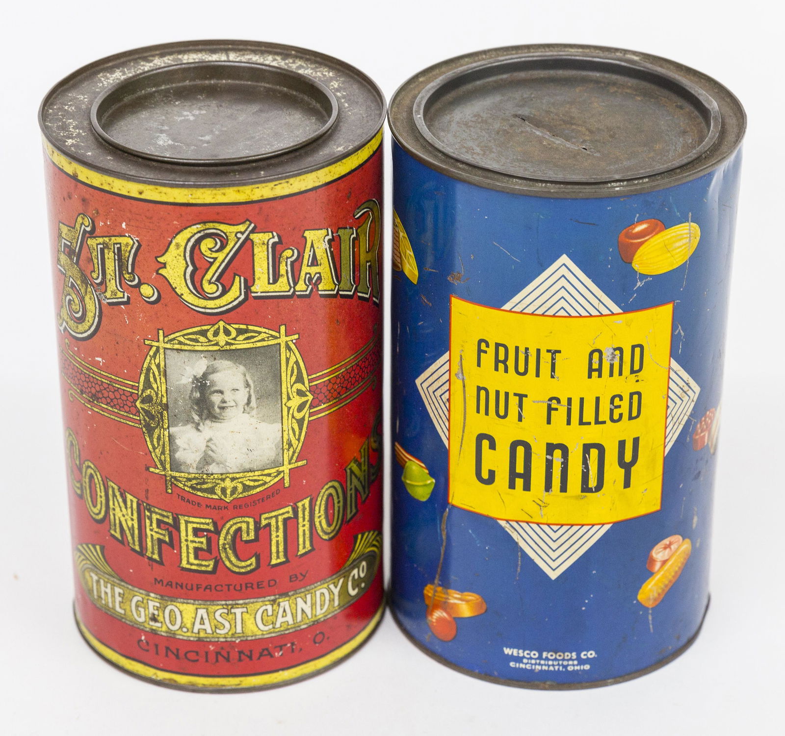 Two Large Early Candy Tins (1 of 6)