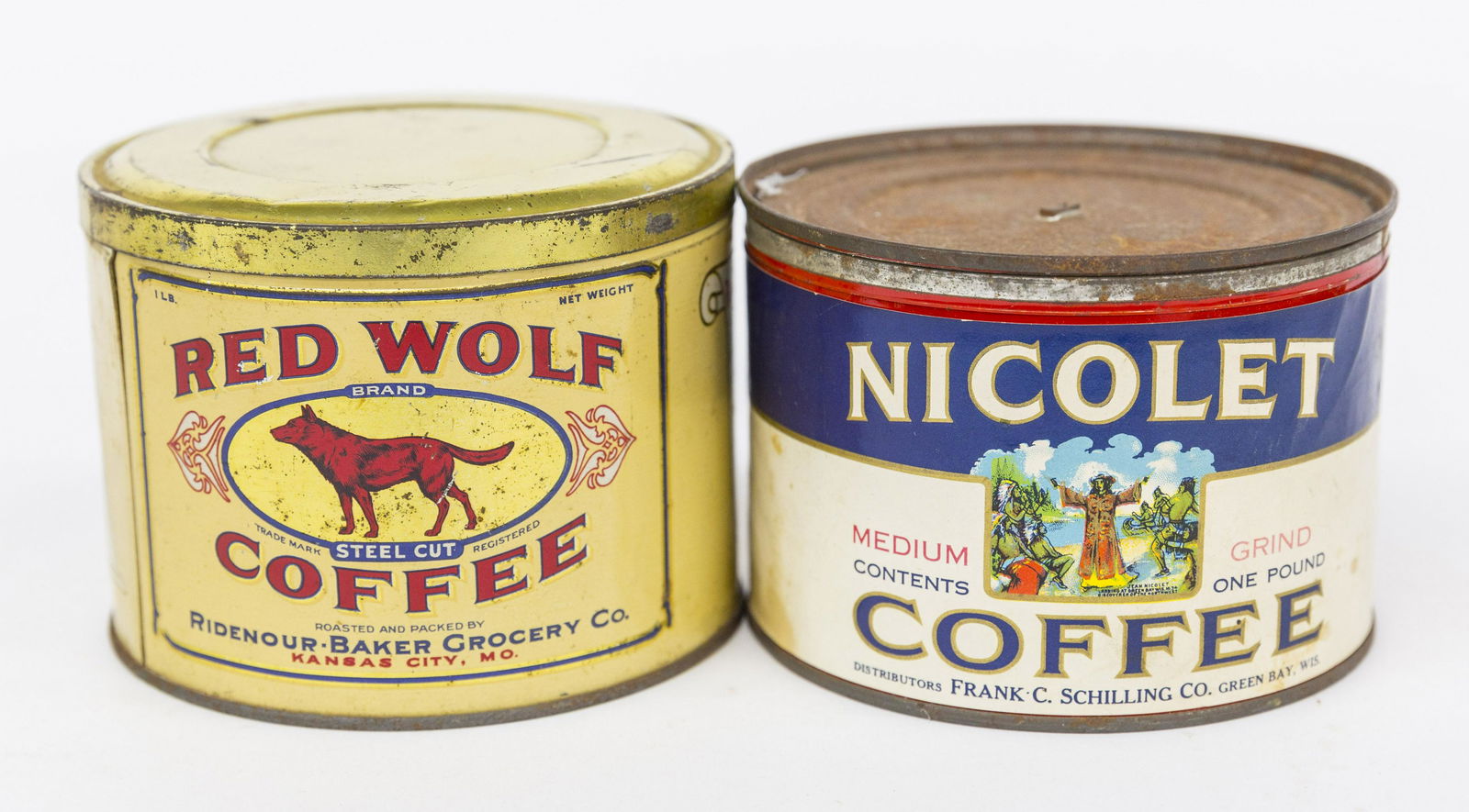 Red Wolf & Nicolet Coffee Tin Cans (1 of 5)