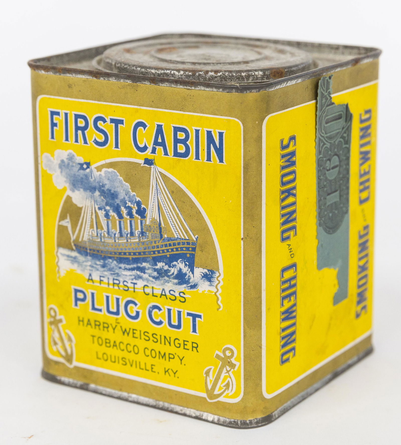 First Cabin Cut Plug Tobacco Tin Can (1 of 4)