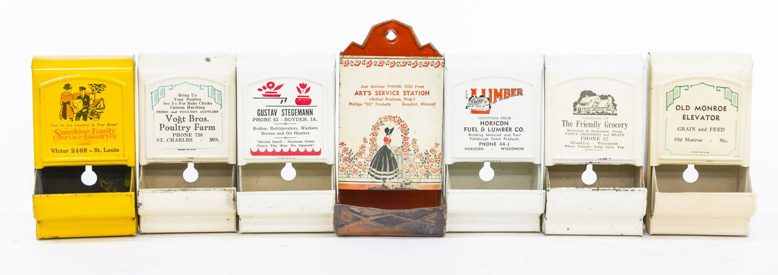 Seven Advertising Match Holders (1 of 9)