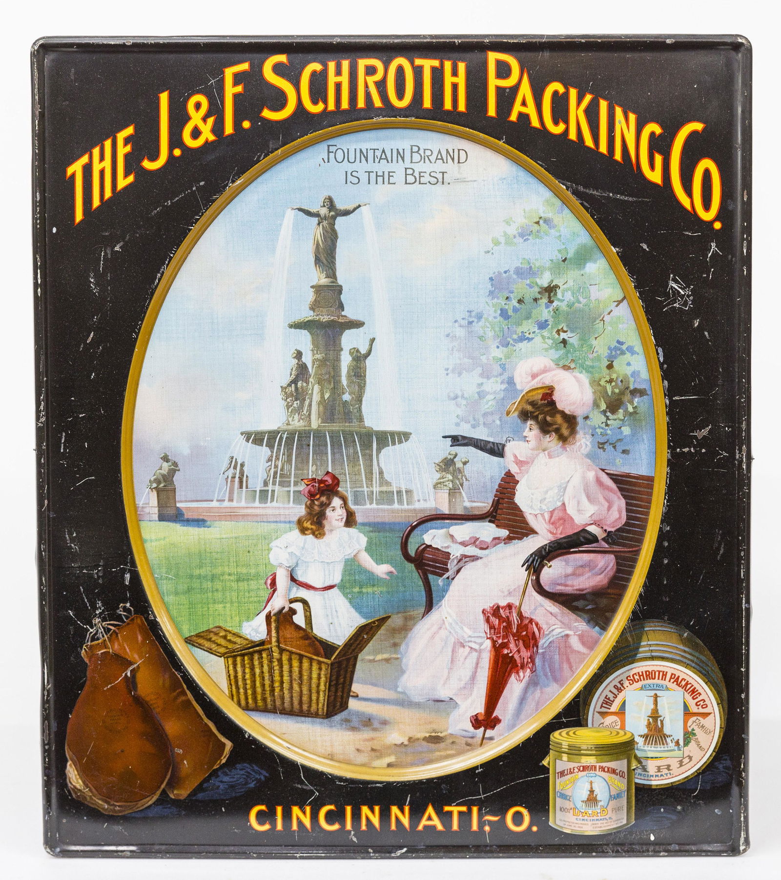 Rare J. & F. Schroth Packing Co. Cincinnati Sign (1 of 6)