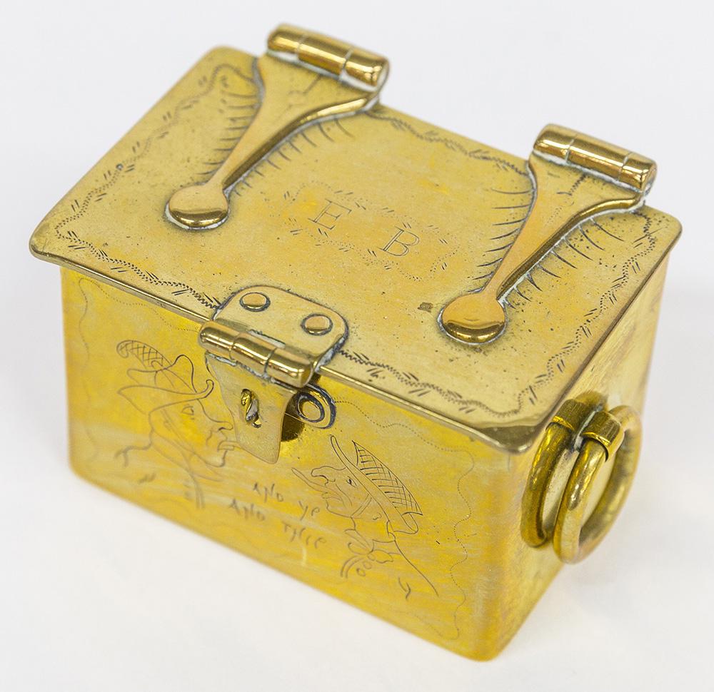 Early Engraved Brass Table Snuff Box (1 of 7)