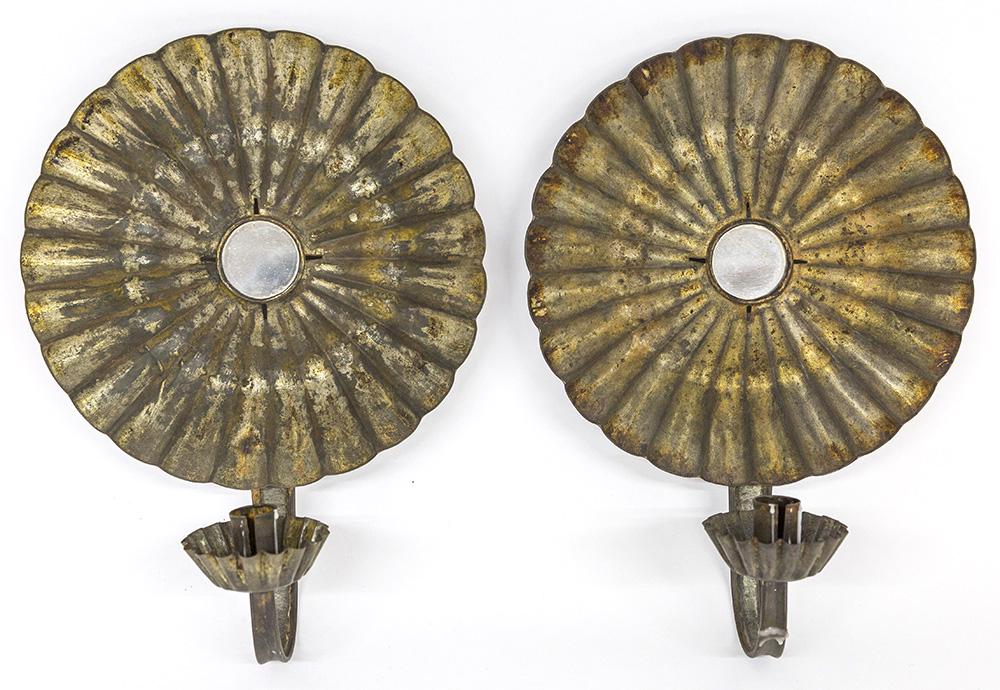 Pair Early Tin Wall Sconce (1 of 7)