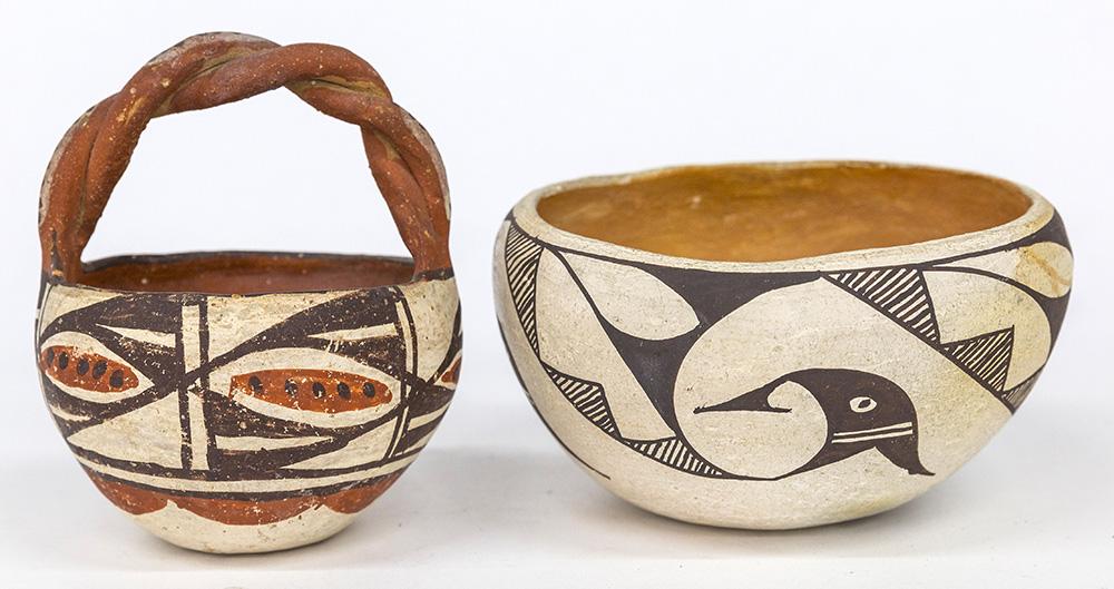 Acoma Pottery Bowl & Basket (1 of 7)