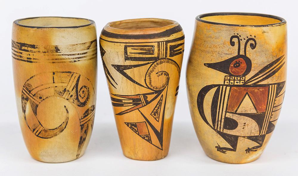 Three Hopi Polychrome Pottery Jars (1 of 9)