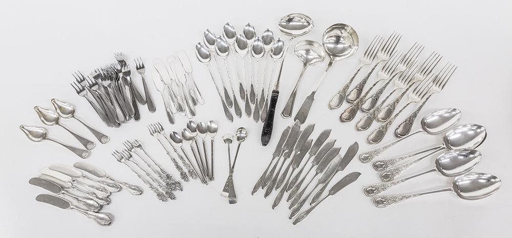 Lot of Flatware: Both plated & stainless, 67 plate and 17 stainless. Condition Fine.