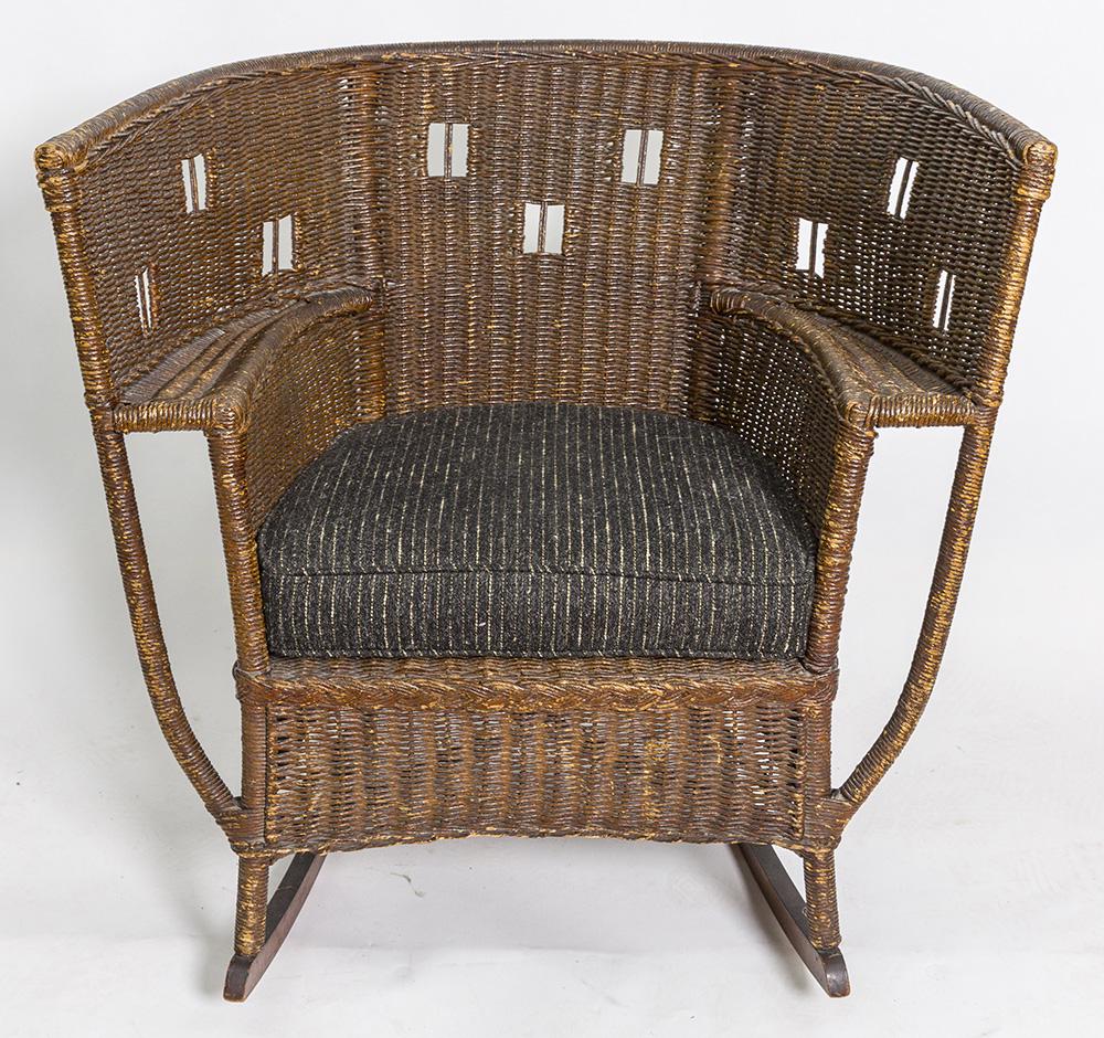 Arts & Crafts Wicker Rocker (1 of 8)
