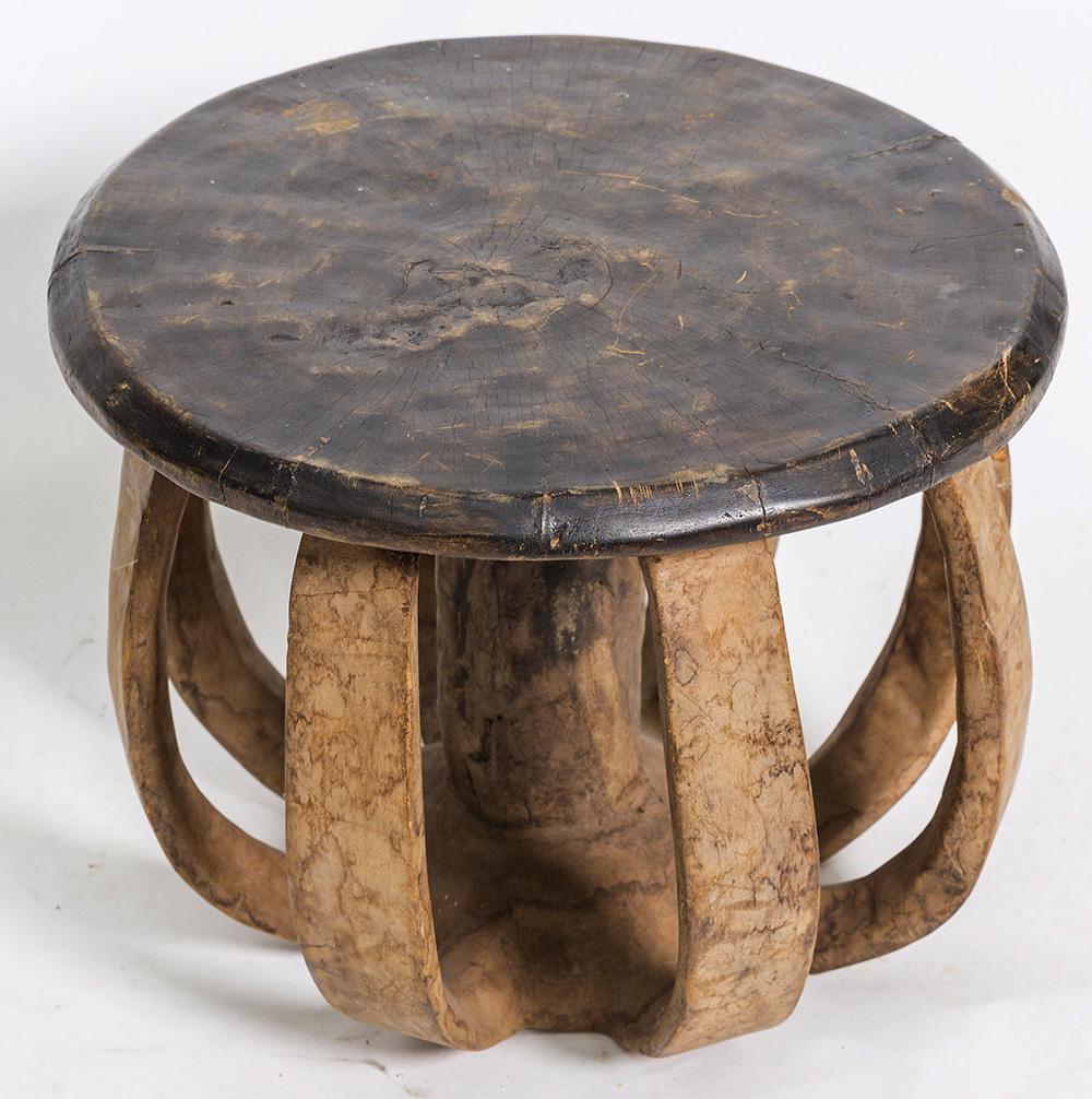 Carved African Wood Seat (1 of 7)