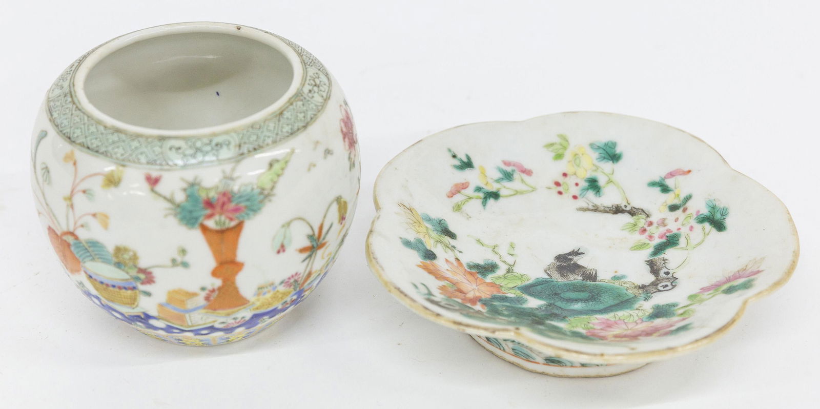 Famille Rose Porcelain Bowl & Vase (1 of 6)
