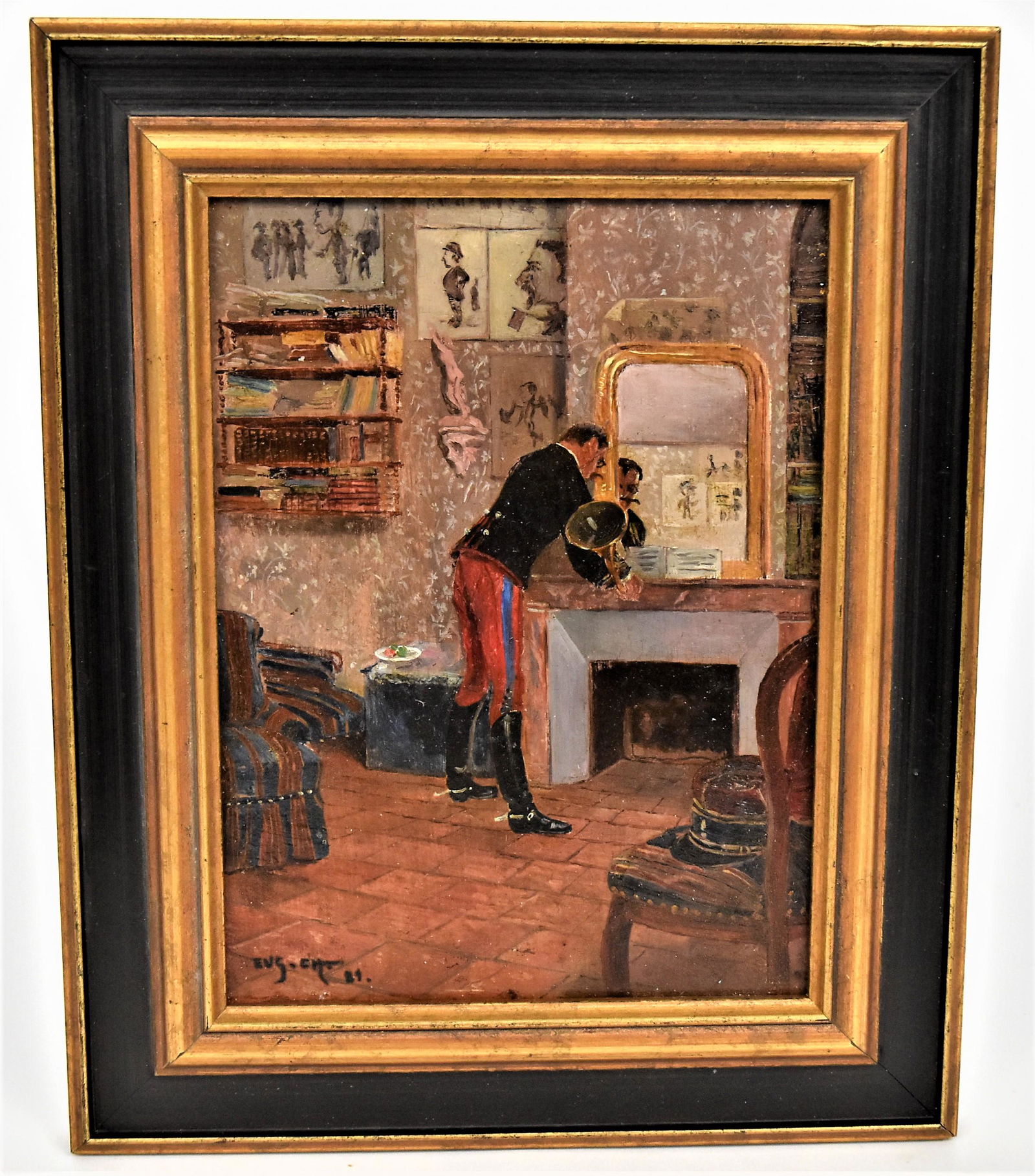 Oil Painting of Military Officer w/ illegible Signature (1 of 6)