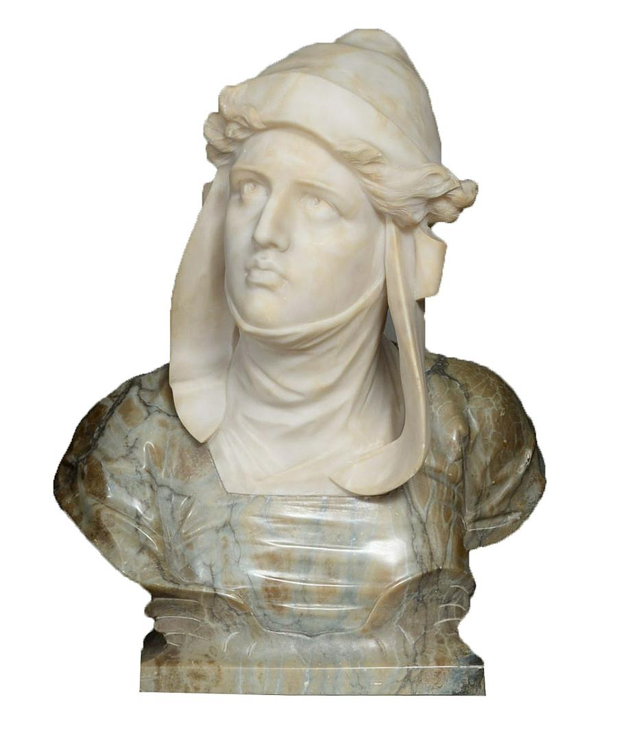 Large Marble Bust by Professor Giuseppe Bessie (Besji) (1 of 8)