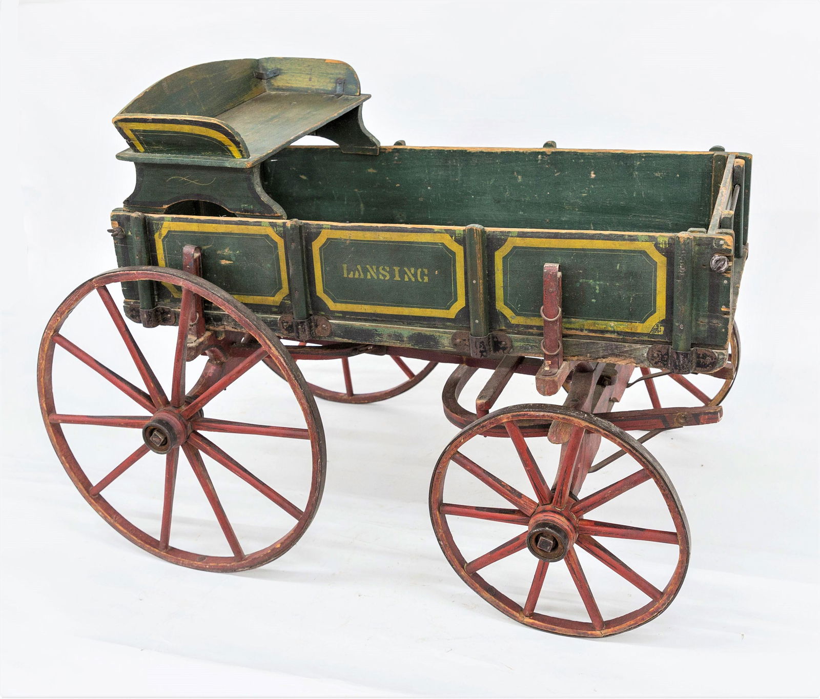 Scarce Original Wooden Lansing Goat Wagon (1 of 12)