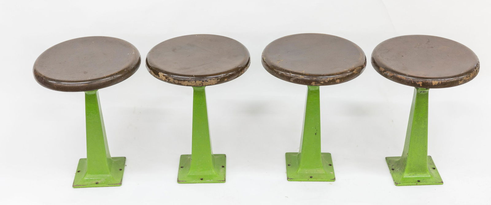 Four Porcelain Enameled Ice Cream Fountain Stools (1 of 8)