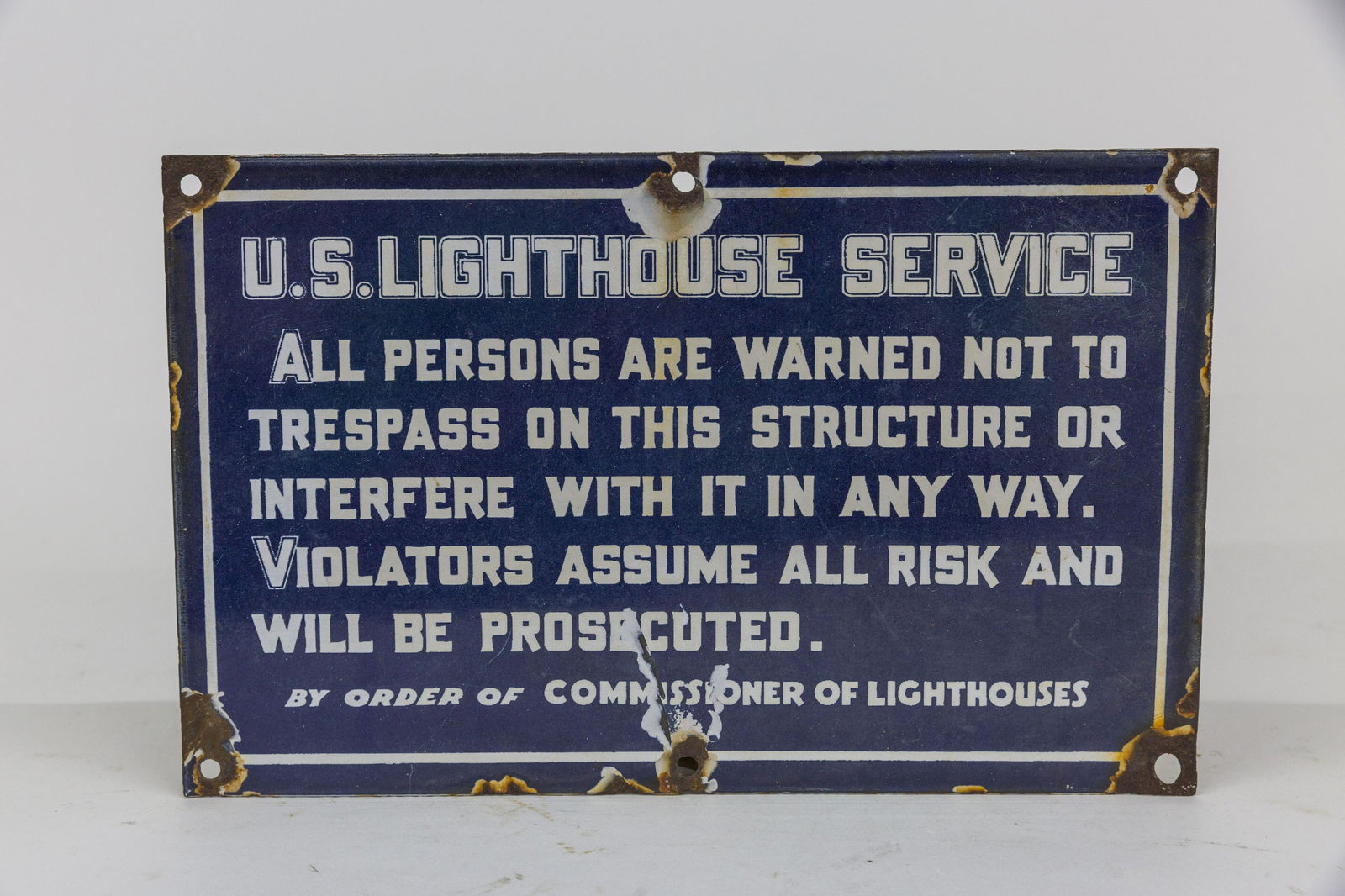 Porcelain Enamel U.S. Lighthouse Service Sign (1 of 5)
