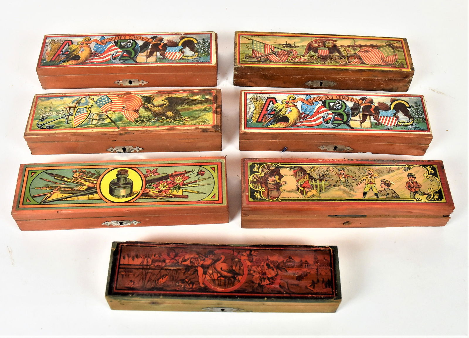 Chromolithographed Pencil Boxes (1 of 8)