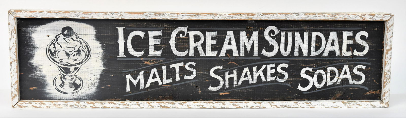 Ice Cream Sundaes Wood Painted Sign (1 of 4)