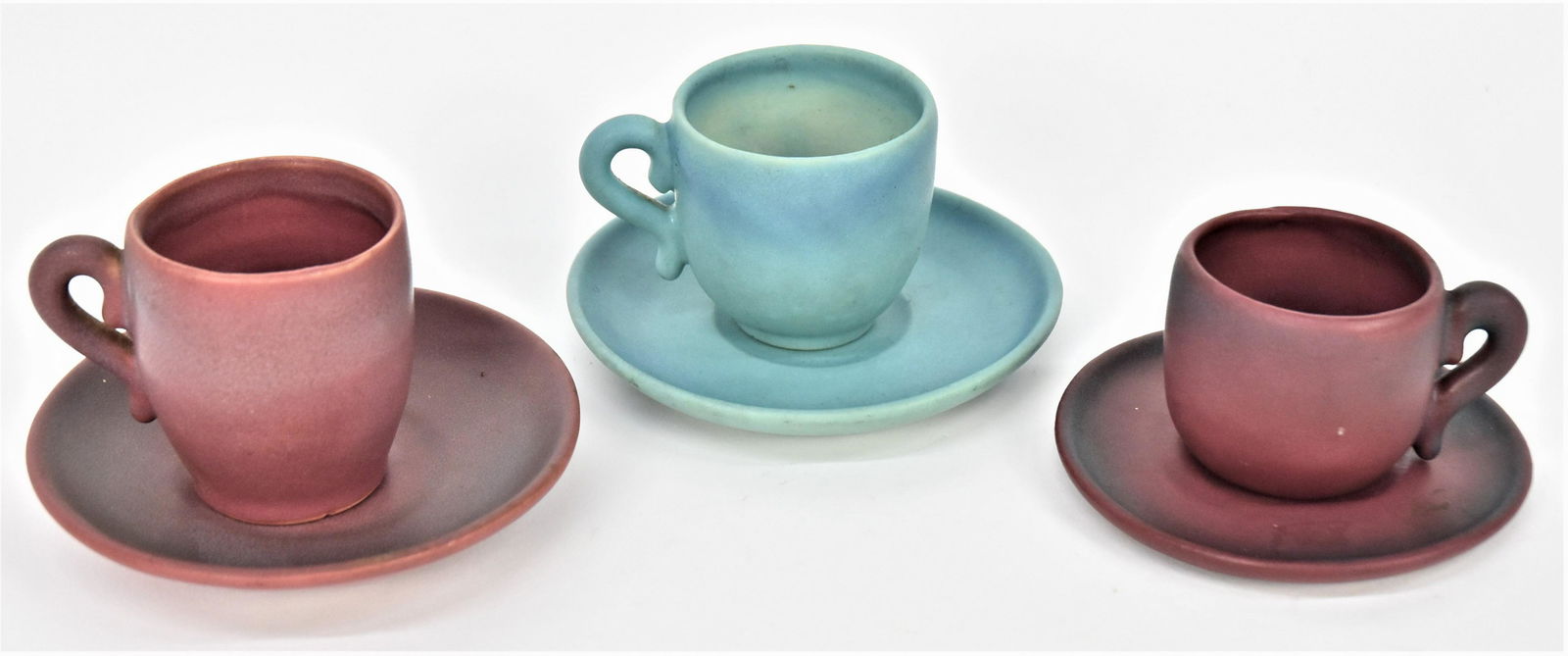Three Van Briggle Cups & Saucers (1 of 4)