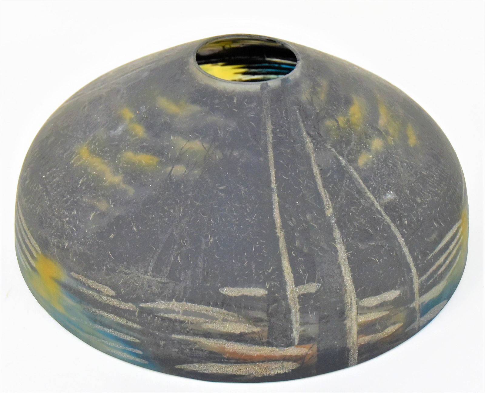 Reverse Painted  Table Lamp  Chipped Ice Shade (1 of 7)